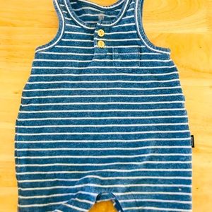 Gap baby blue striped short romper
